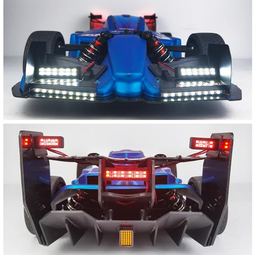 RCLIONS Headlight Taillights Tail Wing Light Bar RC Car Led Lights Kit for ARRMA Limitless F1 1/7 RC Car Upgrades Parts