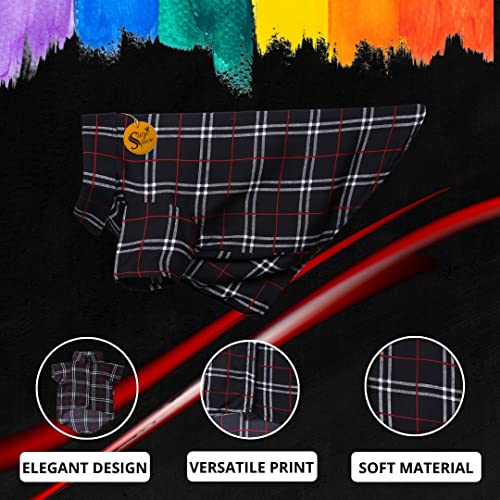 Image of Sage Square Funky Soft Material Dog Shirt | Cool /Funky Print Pet | Soft Light Weight | Comfortable & Breathable Dog Clothing | Trendy Vest Outfit (XSmall - 12 Inches, Black Check Print)