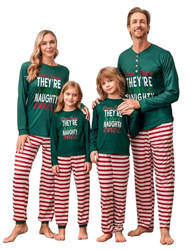 Ekouaer Family Christmas Pajamas Matching Sets Womens Mens Pjs Long Sleeve Sleepwear Holiday Lounge Sets