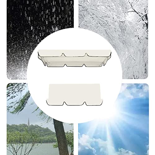 Mosunx Swing Waterproof Canopy, Garden Swing Seat Replacement Canopy, Double Swing Replacement Oxford Cloth Canopy, Outdoor Patio Swing Seat Cover,Beige #TOP5