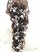 Kercisbeauty 1M Headband Long Bridal Hair Vine Flower Vintage Hair Piece Crystal Headpiece Bohemian Headband Halo Crystal Ornament Wedding Hair Vine 39.4 Inches (Silver)