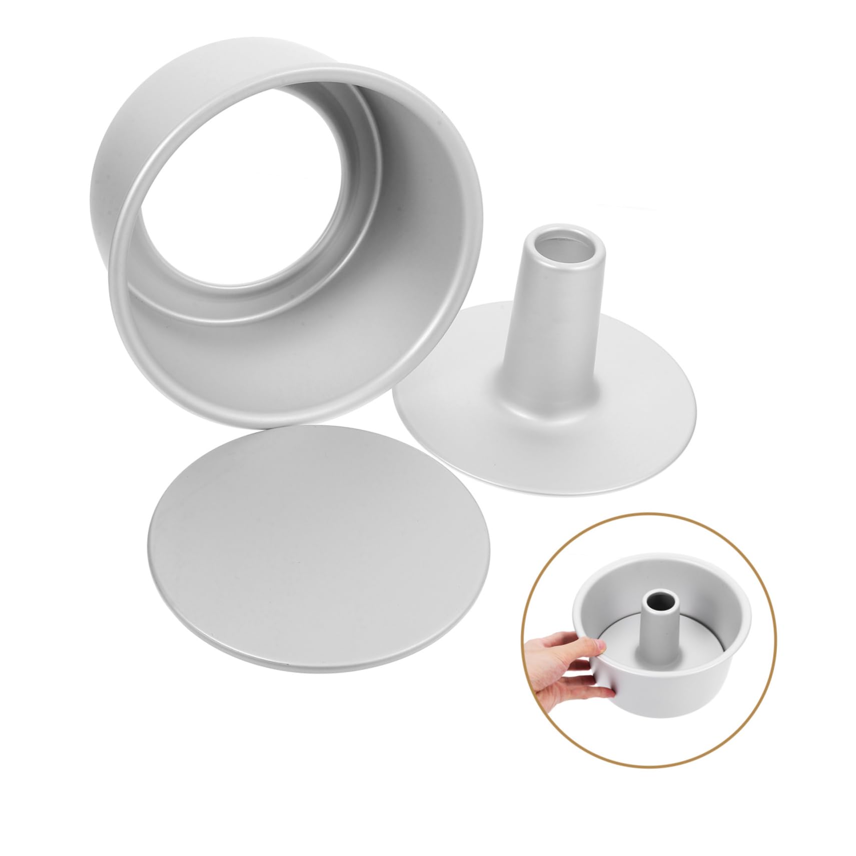 Molde Redondo Para Pastel Base Desmontable 7 Pulgadas De Aluminio Aleación, Molde Metálico Para Hornear Tartas y Pudín, Apto Horno Para Repostería Casera y Profesional, Set De 3 Piezas