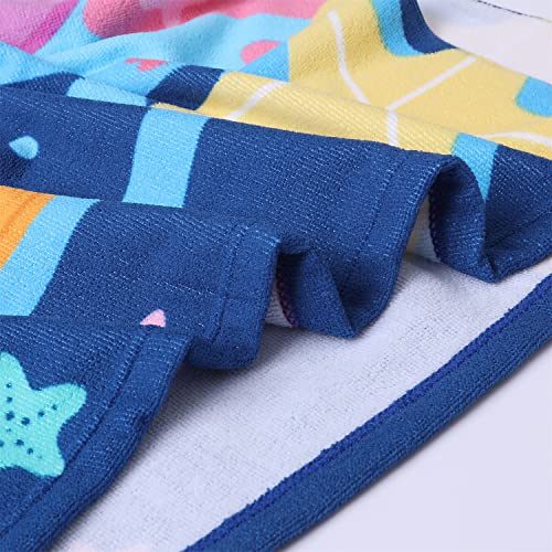 Image of Ultra Soft Kids' Towels with Hood for Bath Beach Pool Toddler Girl Swim Poncho Cover-ups Swimwear with Bag Purple Mermaid