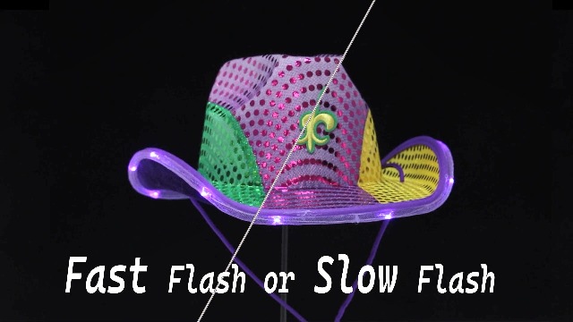 Amazon.com: Funny World Mardi Gras Hat Light up Cowboy  display picture 1
