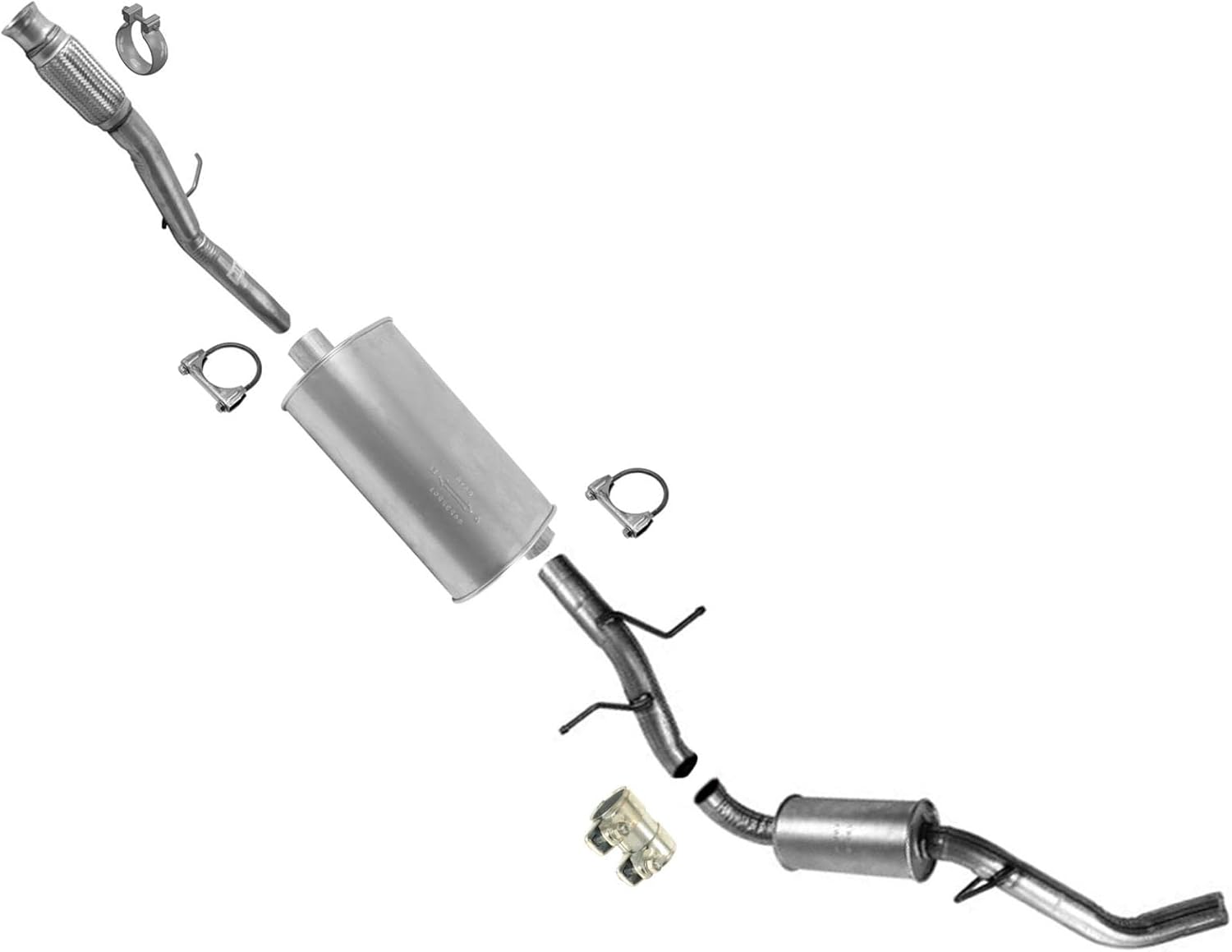 Muffler Exhaust System Replacement Parts Parts For 2014 2015 2016 2017 2018 GMC Sierra 1500 4.3 5.3 With 143 Wheel Base