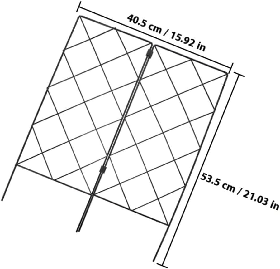 HEMOTON 2pcs Folding Garden Climbing Trellis Plant Support Frame 20x53cm Sturdy Vine Flower Climbing Rack for Patio Lawn Gardening