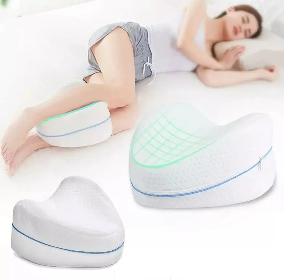Travesseiro para Pernas Ergonômico - Alinhamento Ortopédico e Sono Reparador | Espuma de Alta Densidade e Capa Removível Hipoalergênica – Ideal para Dormir de Lado