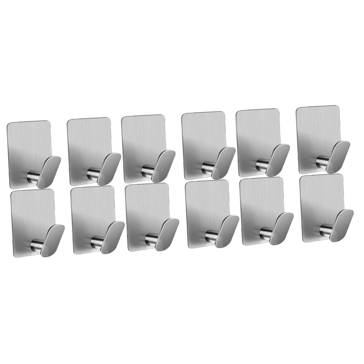 VASDEV 12 Piezas de Ganchos Adhesivos de Acero Inoxidable para Colgar en la Pared, colgadores para Ropa, Ganchos para Ropa, Ganchos para Llaves, Ganchos para Colgar en la Pared, Ganchos p