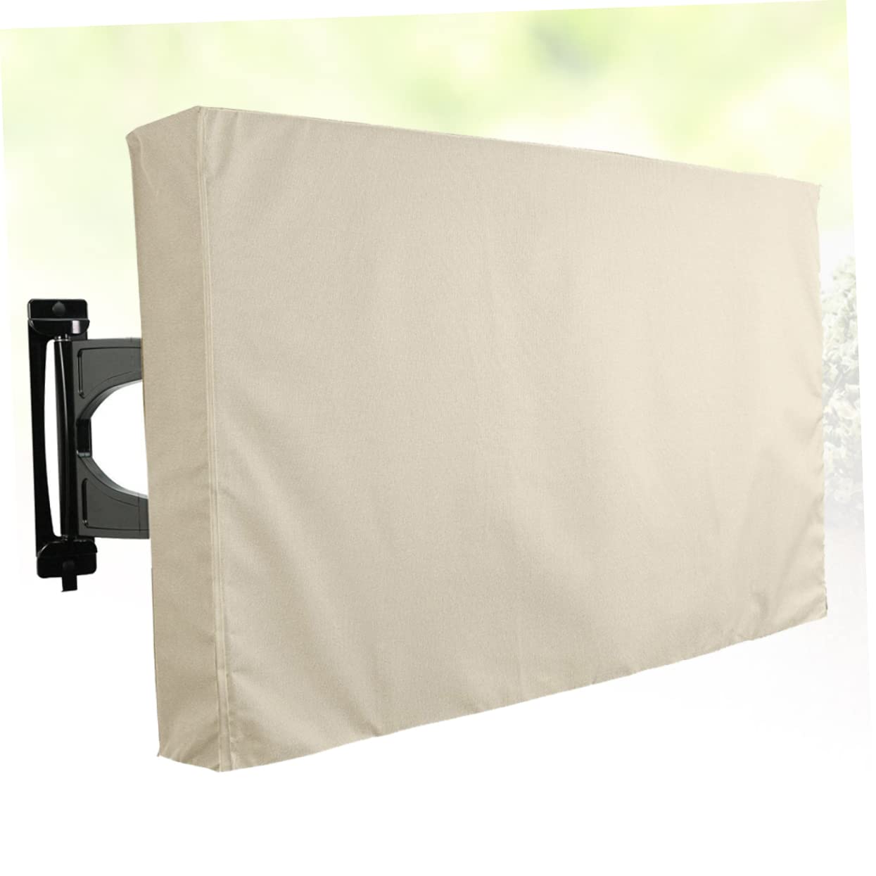 Uonlytech Copertura per Televisore da Esterno Oxford Pvc Khaki Protezione 360 Gradi Resistente alle Intemperie per Schermi Tv All'aperto