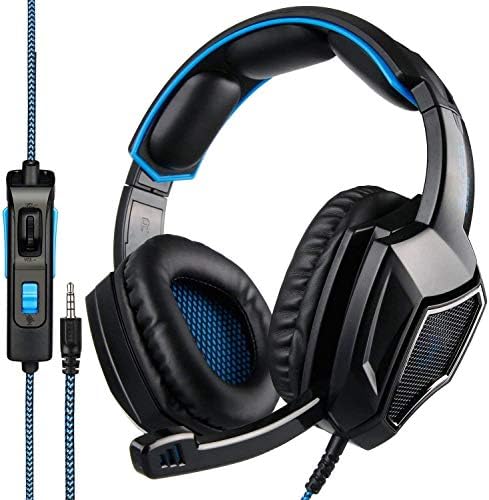 Xbox One,PS4 PS5 Stereo Bass Surround Sound Gaming Headset with Mic, 3.5mm Wired Over Ear Noise Cancelling Gamer Headphones with Volume Control for PC Mac Laptop Computer Games Smartphones