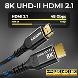 deleyCON 5m 8K HDMI 2.1b Kabel (48G, ULTRA Highspeed) Certyfikowany, 8K@60Hz 4K@144Hz 120Hz 2K@144Hz/165Hz EARC HDCP 2.3/2.2 - do DTS:X HDR Dolby Atmos TV PS5 Xbox Soundbar Monitor