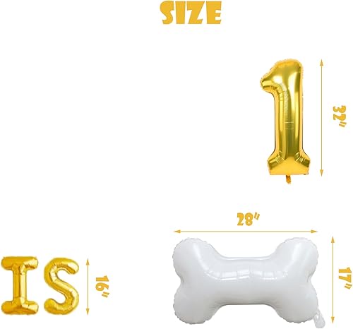 Miniatura 5 de Vetwo 112 piezas de decoración de primer cumpleaños para perro, con texto en inglés "Some Pawty Is 1", kit de arco de guirnaldas de globos para