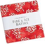 Fire & Ice Batiks Charm Pack by Moda; 42-5 inch Precut Fabric Quilt Squares, 5 Inches