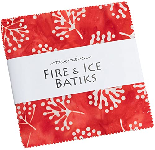 Fire & Ice Batiks Charm Pack By Moda; 42-5 Inch Precut Fabric Quilt Squares, 5 Inches #TOP16