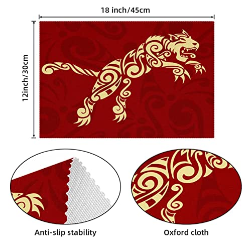 Set de table Tiger Red pour protéger les tables des plats chauds