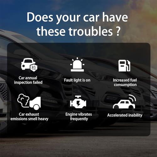 Fuel System Cleaner for Gasoline Engines, Engine Boost Up Cleaner Catalytic Converter Cleaner, Fuel and Exhaust System Cleaner Oil Carbon Removal Treatment Additive for Gasoline and Diesel Car (2 PCS)