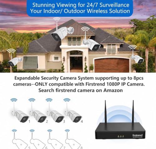 Image of firstrend Wireless Security Camera System with 3TB Local Storage | AI Human Detection, Two-Way Audio, 8CH NVR Kit, Outdoor Home Security Cameras, Motion Detection, Night Vision, No Monthly Fee