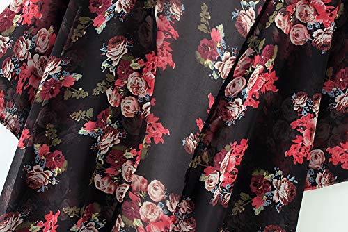 Image of CASURESS Women's Cardigan-Sheer Kimono Loose Summer Floral Print Cover Ups