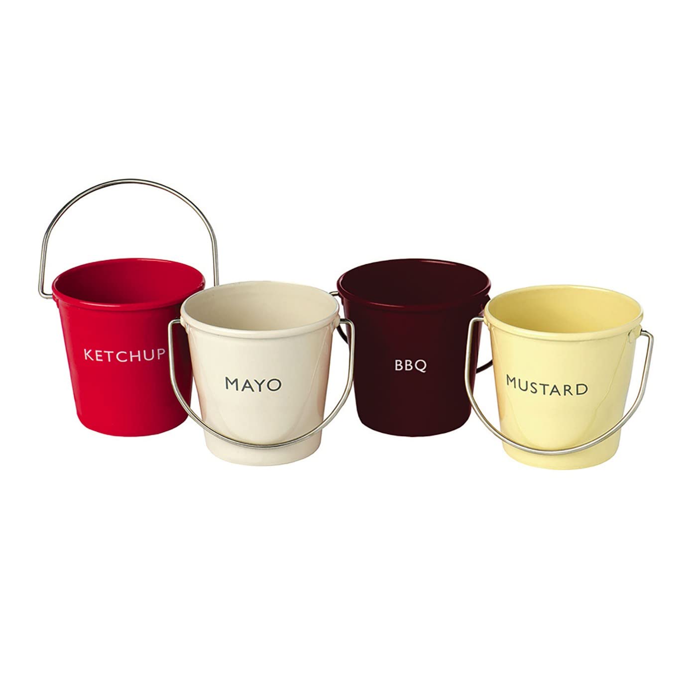 Eddingtons 83035 Ranch Ketchup Mayo BBQ and Mustard Condiment Buckets, Stainless Steel,Multi