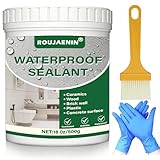 500g Clear Waterproof Sealant - Stops & Prevents Leaks Insulation Waterproof Coat - For Roof, Bathroom, Tiles, Wood, Patio Grout Sealer, Concrete, Stone, Rubber, Plastics