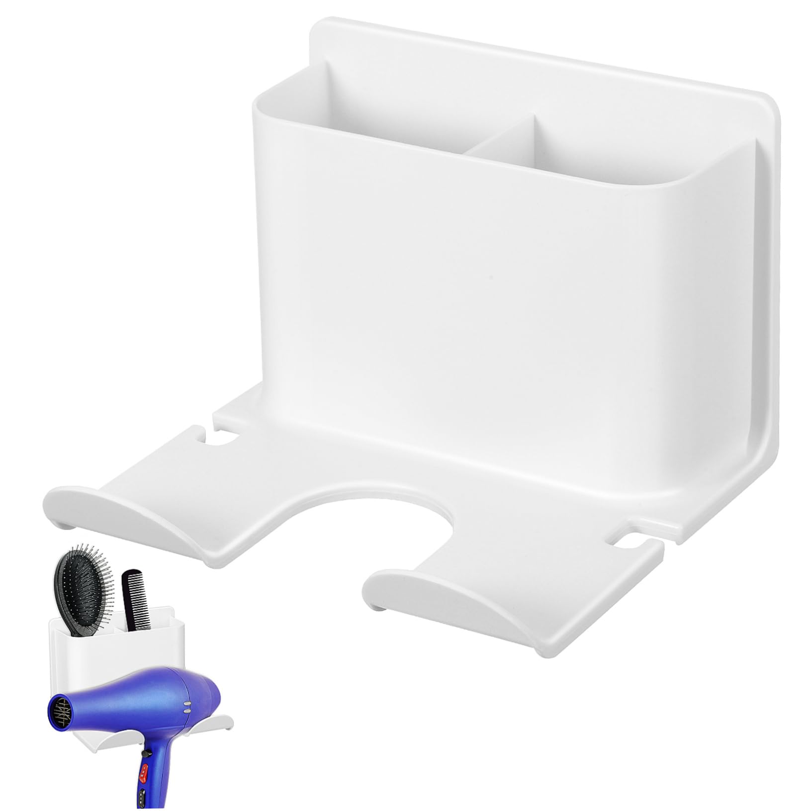 KOMBIUDA Hair Dryer Storage Holder Wall-mounted Rack Cord Management for Blow Dryer Salon Tools