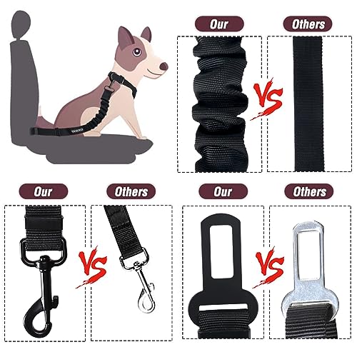 image for COOYOO Dog Seat Belt,3 Piece Set Retractable Dog Car Adjustable Seatbe