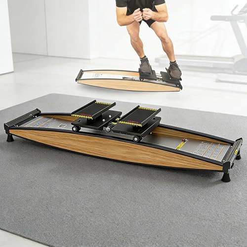Image of Ski Exercise Machine - Indoor Ski Trainer & Cross Simulator for Strength, Balance & Cardio, 150 kg Max Load, Includes Ski Poles & Mat for Full-Body Workout