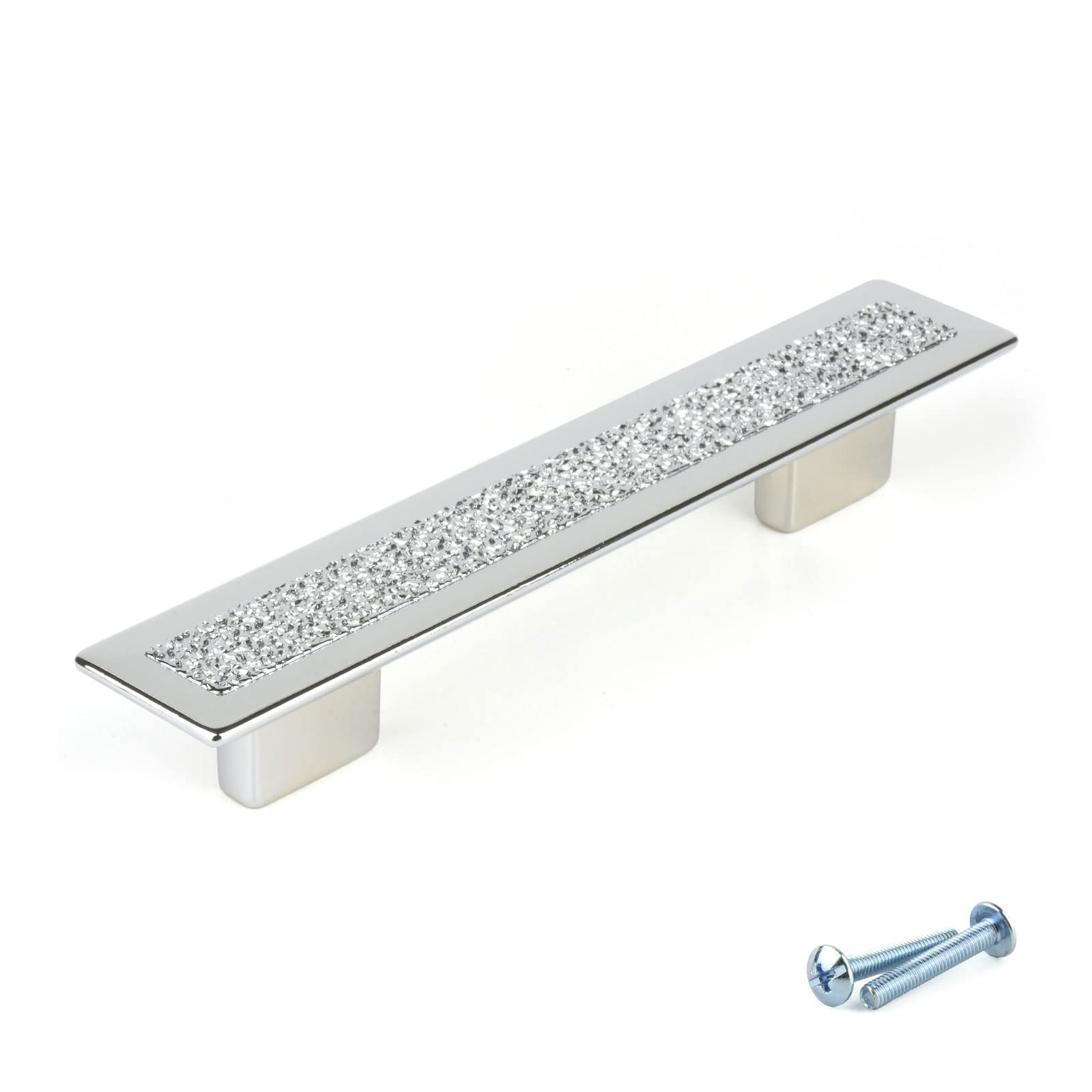 M4TEC Chrome Bar Pull Handle for Kitchen Cabinets, Cupboards, and Drawers- Ideal as Bedroom Furniture, Wardrobe Door Handles, and Kitchen Door & Drawer Handles- G5 Series 128mm