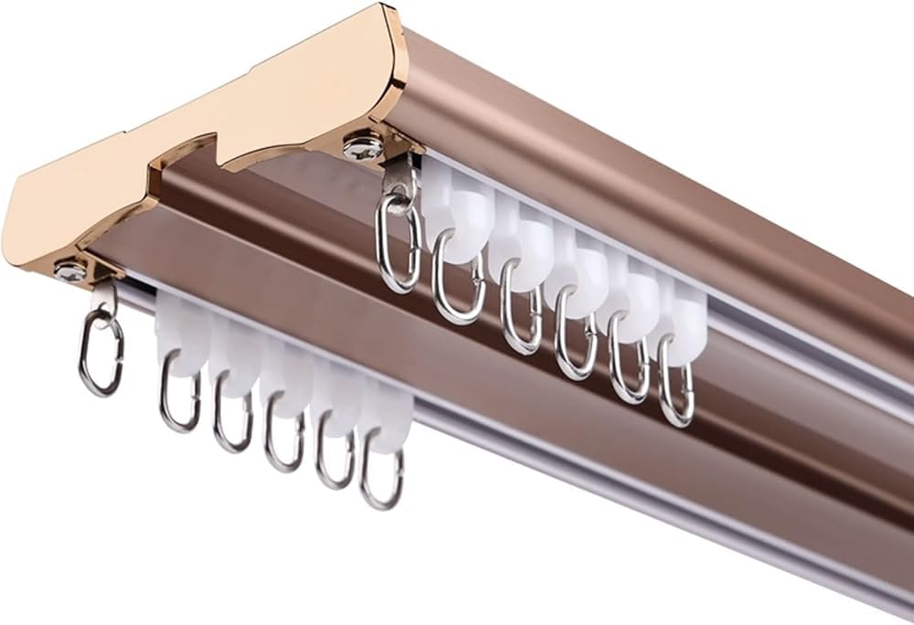 Système de tringle à rideaux à double rail robuste – Séparateurs de pièce coulissants en aluminium monté au plafond pour rideaux lourds