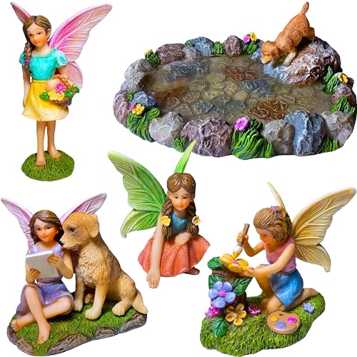 Mood Lab Miniature Garden Decor - Decorative Resin Pond Statues (5 pcs) - Indoor & Outdoor Display Mood Lab Miniature Garden Decor - Decorative Resin Pond Statues (5 pcs) - Indoor & Outdoor Display