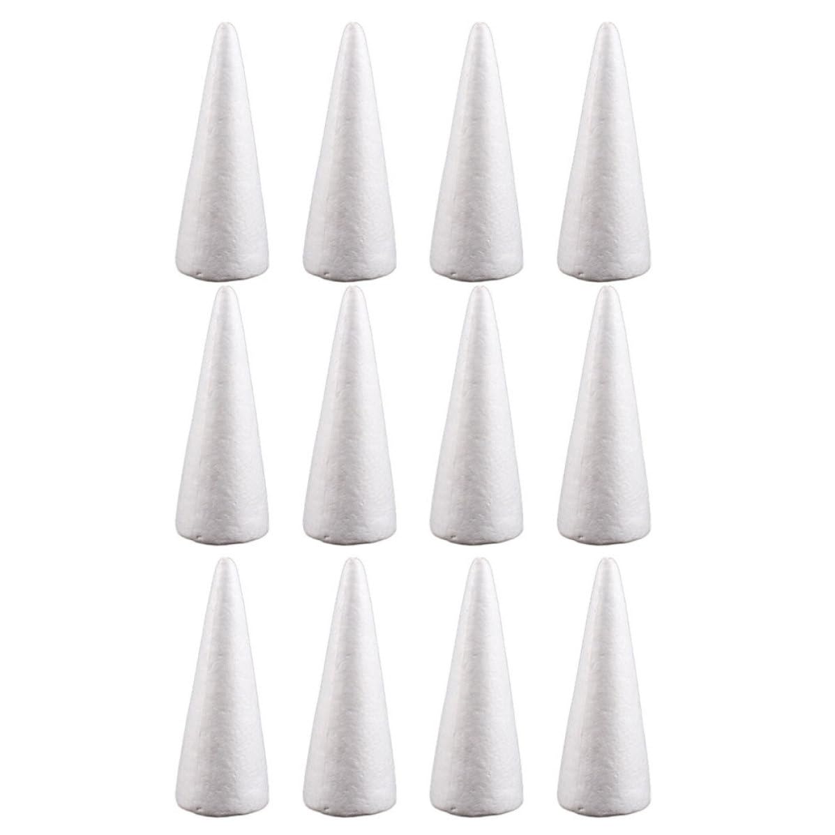 Conos de espuma blanca para manualidades infantiles DIY y decoración de mesas de Navidad
