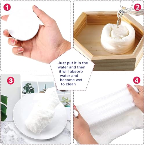 Image of Khedu Fab 20 Pc's Portable Disinfection Hand Towel Press Style, Disposable, Dry /Wet Separation Thickening Soft Non-woven For Home & Office, Travelling, (White Color - Pack of 20)
