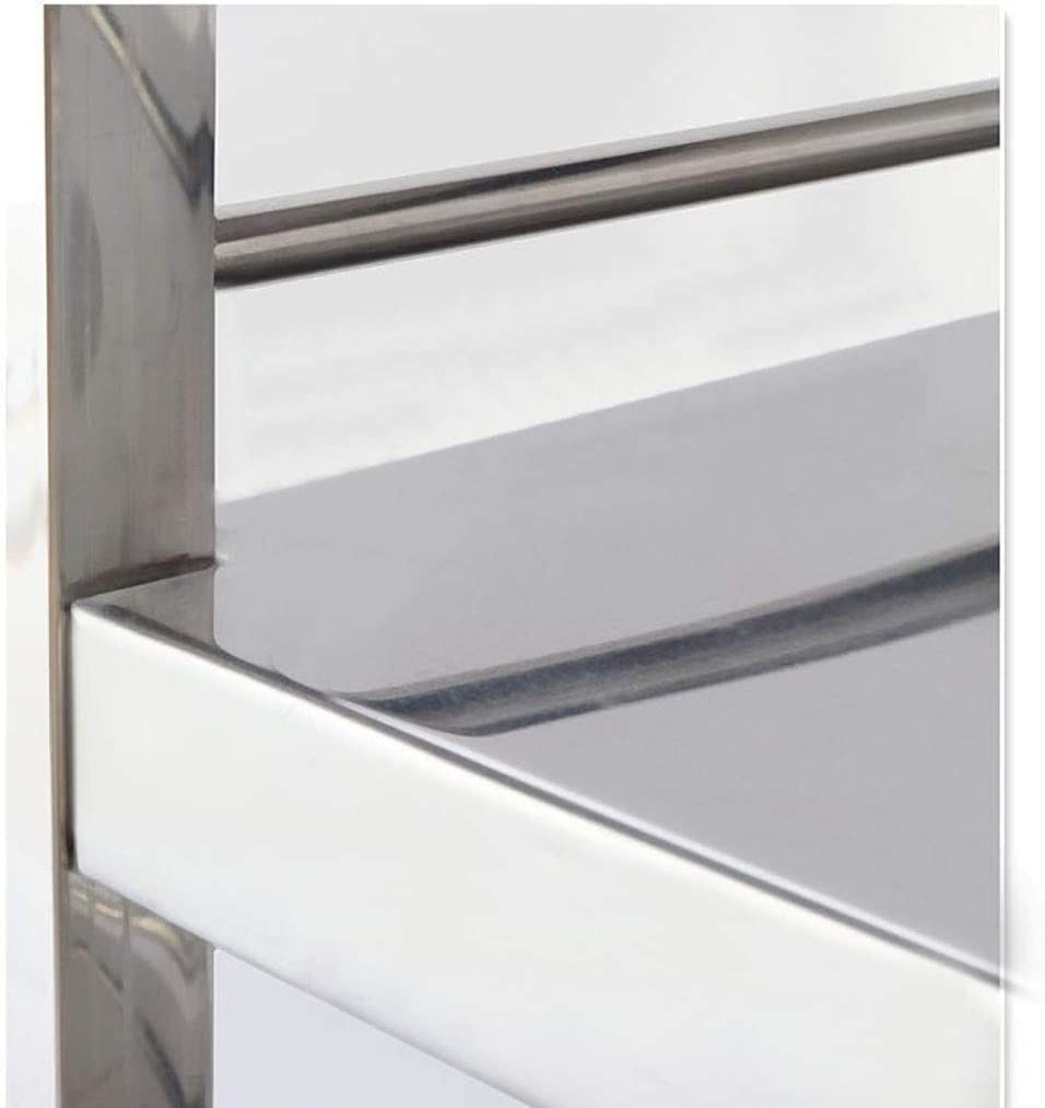 Chariot de bar en acier inoxydable – Chariot à thé à roulettes à 3 niveaux pour hôtels et restaurants – Chariot utilitaire mobile pour salle à manger et dessert (85 cm x 45 cm x 90 cm)