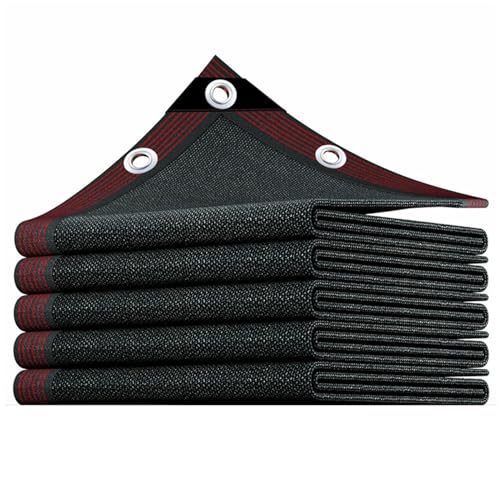 Rete ombreggiante nera 2 x 15 m, in tessuto con occhielli, protezione UV, antivento, per piante d'appartamento e giardinaggio in patio