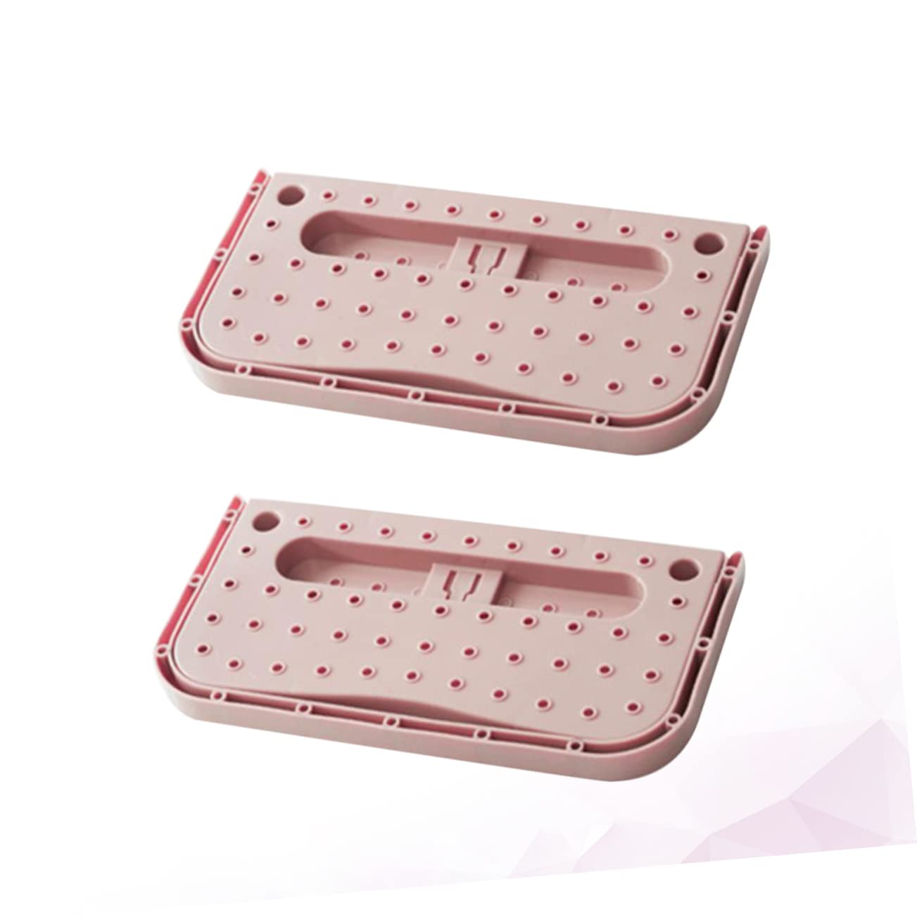Healifty 2Pcs Foldable Wall Mounted Slippers Organizer Sticky Shoes Holder for Space Saving Storage Home Shoe Rack Pink Easy Installation Neat Floor Space