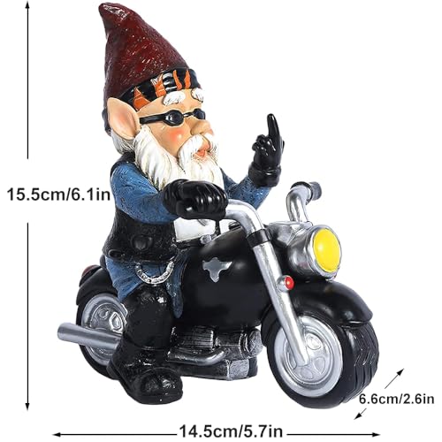Gartenzwerg Motorrad Zwerge, Gartendekoration, Gartenfiguren Deko,für Rasen, Hof, Balkon, Veranda, Terrasse, Zuhause, Gartendekoration – Bild 3