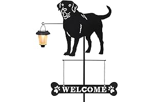 BAYN Solar Labrador Silhouette Dog Breed Welcome Sign