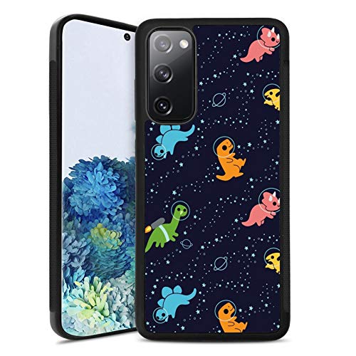 Yunan Case for Samsung Galaxy S20 FE 5G, Black Dinosaurs in Space Pattern Design for Men and Women,Anti Slip TPU Bumper Shockproof Cover Case for Samsung Galaxy S20 FE 5G