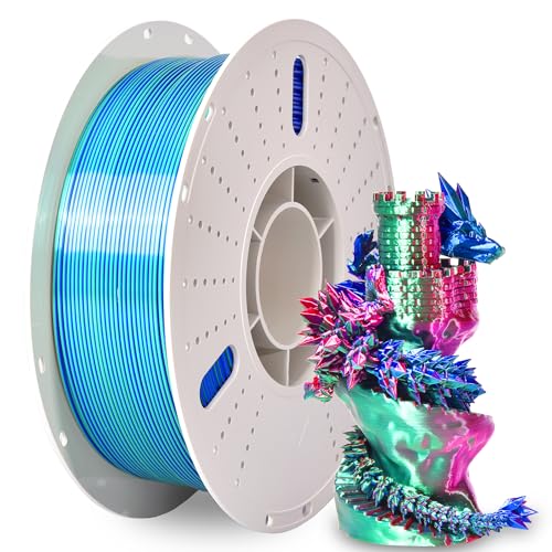 Image of PINBALL Silk PLA 3D Printer Filament 1.75mm Shiny Silk Tricolor Filament 3D Printing PLA Filament Dimensional Accuracy + /- 0.02mm 1 KG Silk Red-Green-Blue