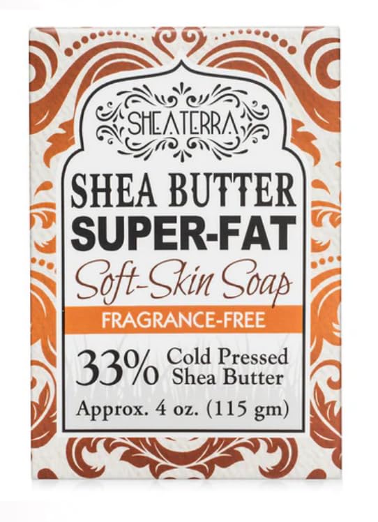 Shea Terra Organics Bar Soap - (4 oz, Fragrance Free 33% Shea Soap)