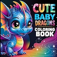 Cute Baby Dragons Coloring Book: Magical designs for adults to color, relax, and enjoy: flowers, butterflies, treasure, and more. B0CXXVFXZW Book Cover