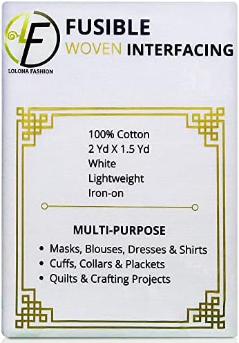 Fusible Fleece Interfacing for Sewing - Lightweight Double Sided Woven Fabric - 2 YD x 1.5 YD