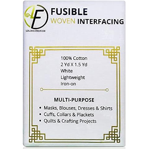 Fusible Interfacing for Sewing, Fusible Fleece, Iron on interfacing Fabric for Sewing, Lightweight fusible interfacing Double Sided, Woven interfacing fusible Woven fusible interfacing 2 YD by 1.5 YD Cover