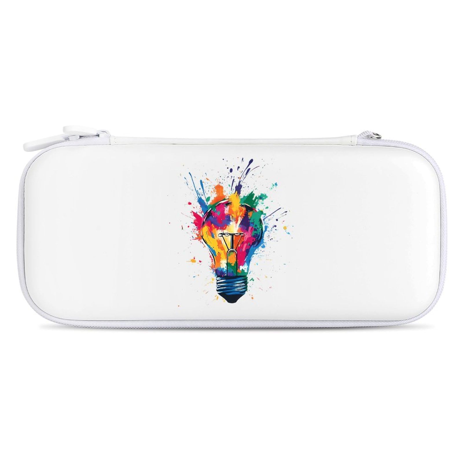Colorful Light Bulb Compatible with Switch Carrying Case Hard Travel Game Bag Pouch with 15 Games Accessories White-style