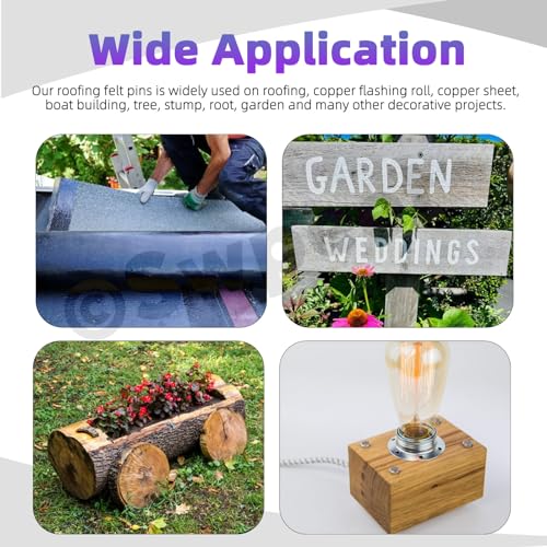 Swpeet 300Pcs 1-1/4 Inch High Quality Galvanized Roofing Felt Nails, Roofing Felt Nails Suit for Fasten Roofing Felt, Asphalt Shingles and Insulation Board - Image 6