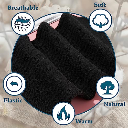 Image of Moon Wood Plus Size Thigh High Socks for Thick Thighs- Womens Knit Cotton Extra Long Over the Knee High Socks Leg Warmer