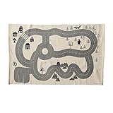 Material: 100% Baumwolle Bloomingville Kinder-Spielteppich/ Straßenteppich schwarz-weiß