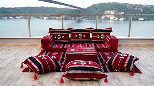U-Shaped Oriental Sofa & Moroccan Rug Set