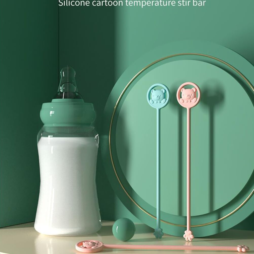 2pcs Stir Sticks Stirring Sticks Silicone Stirring Spoon Coffee Stirring Tools Juices Stir Beverage Stirrer Silicone Stir Stick Reusable Drinking Sticks Milk Powder Baby