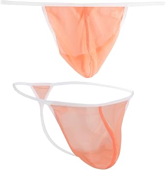 Men Thongs Low Rise G-string See Through Sexy Enhancing Bulge Pouch Underwear Bikini T-Back Clear